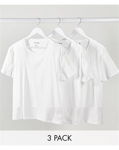 Набор из 3 белых футболок Lacoste
