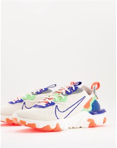 Кроссовки молочного цвета с яркими вставками React Vision Nike