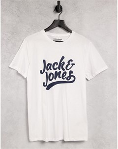 Белая футболка с логотипом Jack & jones