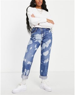 Свободные джинсы из смесового органического хлопка в винтажном стиле с узором в виде разводов краски Asos design