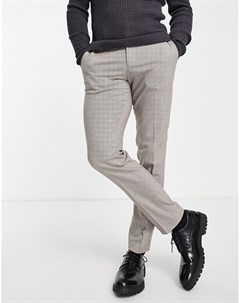 Коричневые узкие брюки с узором гусиные лапки Premium Jack & jones