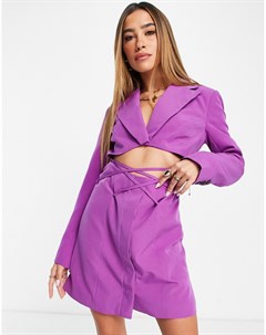 Фиолетовое платье блейзер с вырезом Topshop