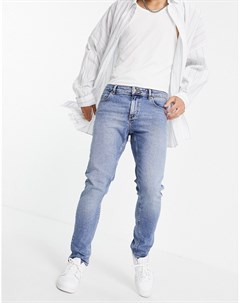 Голубые узкие джинсы стрейч из органического выбеленного денима в винтажном стиле Asos design