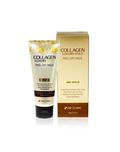 Золотая маска пленка для лица Collagen Luxury Gold 3w clinic
