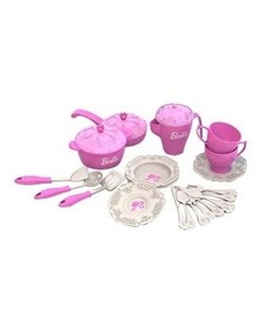 Набор кухонной и чайной посудки Барби 21 предмет Нордпласт