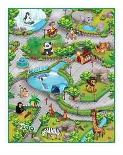 Интерактивный игровой коврик Зоопарк 3D 90х120см Knopa