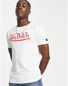 Белая футболка Alfa Von dutch