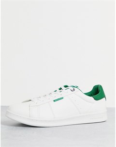 Белые кроссовки на толстой подошве с зелеными деталями Jack & jones