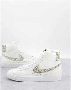 Кроссовки нечисто белого цвета с леопардовым принтом Blazer Mid 77 Nike