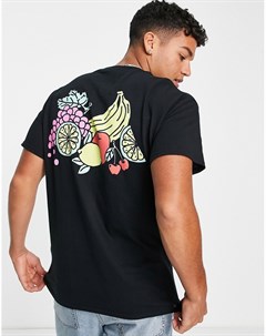 Черная oversized футболка с фруктовым принтом на спине New love club