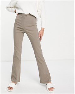 Серо коричневые эластичные брюки клеш из бенгалина Asos design