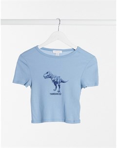 Голубая футболка с тираннозавром Topshop
