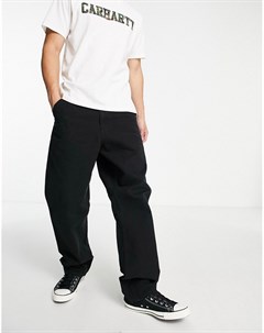 Прямые свободные брюки выбеленного черного цвета с эффектом поношенности Carhartt wip