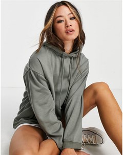 Oversized худи шалфейно зеленого цвета Topshop