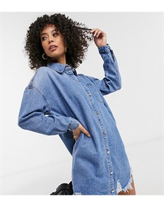 Голубое джинсовое платье рубашка в стиле oversized Missguided tall