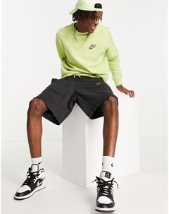 Меланжевые шорты черного выбеленного цвета Revival Nike