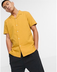 Желтая рубашка классического кроя с отложным воротником Asos design