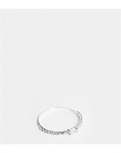 Кольцо из стерлингового серебра с паве и камнем огранки багет Kingsley ryan curve