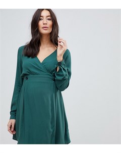 Зеленое платье с запахом и длинными рукавами ASOS DESIGN Maternity Asos maternity