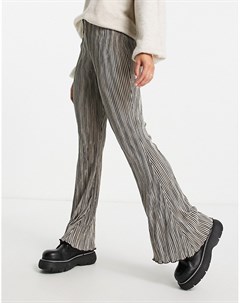 Расклешенные плиссированные брюки с принтом в полоску Topshop