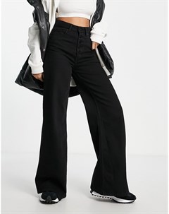 Черные джинсы с очень широкими штанинами и классической талией kara Wåven