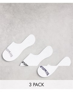 Набор из 3 пар невидимых носков белого цвета Emporio armani bodywear