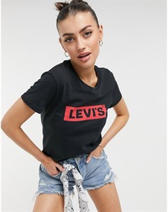 Черная футболка с прямоугольным логотипом Levi's®