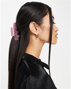 Розовая заколка краб для волос с блестками Asos design