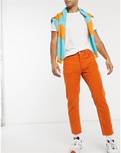 Темно оранжевые классические джинсы из неэластичного вельвета Asos design