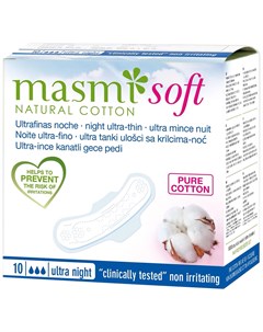 Прокладки ультратонкие Soft ночные в инд уп 3 капли 10 шт Masmi