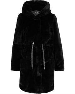Пальто с искусственным мехом Сборки в талии Bonprix