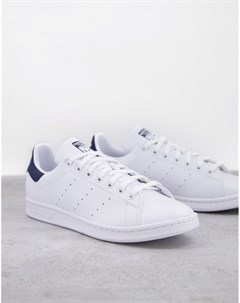 Белые кроссовки с синим задником Sustainable Stan Smith Adidas originals