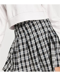 Мини юбка со складками в черную клетку FRSH Vero moda