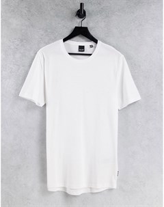 Белая длинная футболка с закругленным краем Only & sons