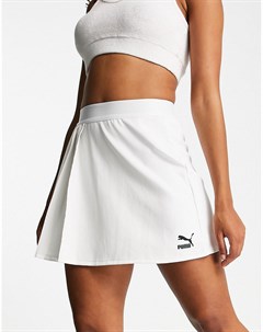 Белая теннисная юбка асимметричного кроя Classics Puma