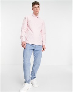 Розовая выбеленная рубашка в стиле регби из поплина без застежки Asos design