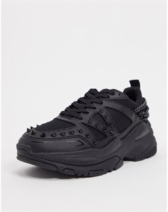 Черные массивные кроссовки с отделкой заклепками Asos design