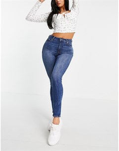 Моделирующие зауженные джинсы с завышенной талией и выбеленным мраморным эффектом Asos design