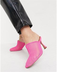 Розовые сетчатые мюли на среднем каблуке Sian Asos design