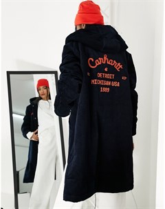 Удлиненная стеганая вельветовая парка с рисунком на спине Carhartt wip