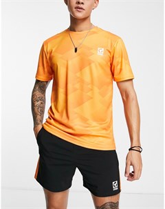Оранжевая спортивная футболка с геометрическим рисунком Performance Gym 365
