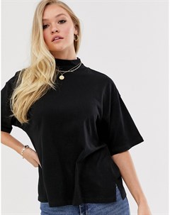 Черная oversize футболка с короткими рукавами Asos design