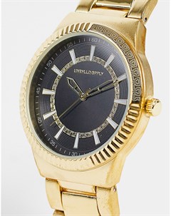 Золотистые часы браслет с фактурной отделкой Asos design