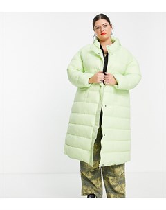 Длинное дутое oversized пальто пастельного оттенка Native youth plus