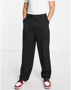Черные строгие брюки с широкими штанинами Asos design
