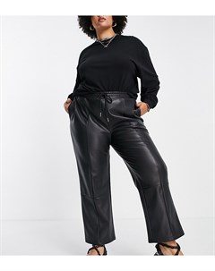 Черные брюки из искусственной кожи Curve Asos design