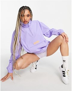 Фиолетовая куртка бойфренда с короткой молнией Adidas originals
