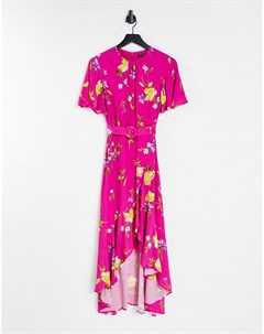 Розовое чайное платье с цветочным принтом French connection