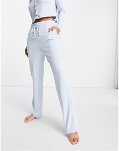 Голубые пижамные брюки в рубчик от комплекта Vero moda