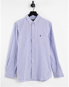 Оксфордская рубашка небесно голубого цвета с длинными рукавами French connection